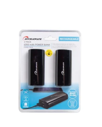 Accelerate Powerbank 4000 mAh Twin Pack
