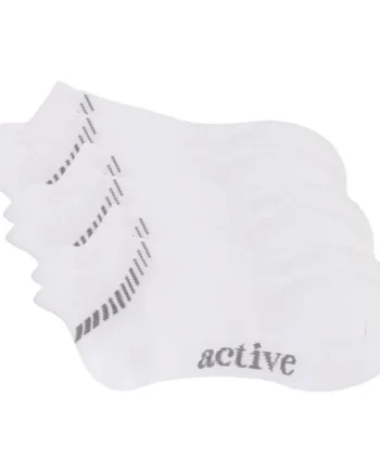 Active By Originals Mens Cushion Invisible White Trainer Socks 3 Pack