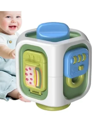 Activity Cube 6-Sided Interactive Relief Learning Toys | Kids Shape Sorter Activity Ball Box for Boys Girls Home School Classroom Preschool Car Travel Party Birthday