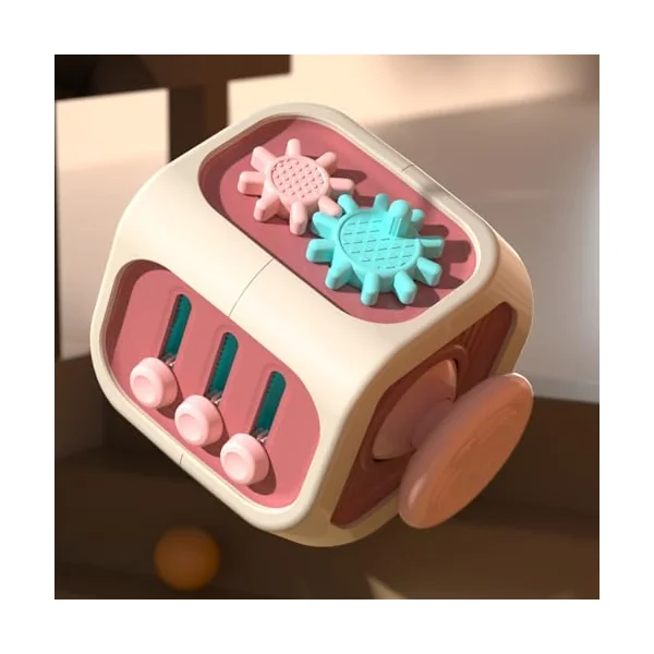 Activity Cube 6-Sided Relief Sensory Interactive Toys | Kids Shape Sorter Fidget Busy Box for Boys Girls Home School Preschool Homeschool Airplane Car Travel Travel