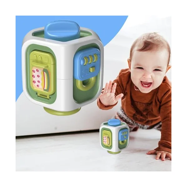 Activity Cube for Kids Fine Motor Learning Educational Toys | Kids Shape Sorter Activity Ball Box for Boys Girls Home School Preschool Homeschool Airplane Car Travel Travel