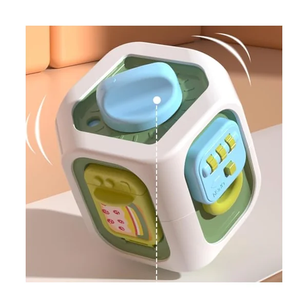 Activity Cube for Kids Fine Motor Learning Educational Toys | Kids Shape Sorter Activity Ball Box for Boys Girls Home School Preschool Homeschool Airplane Car Travel Travel
