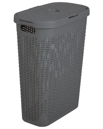Addis 40 L Slimline Laundry Basket - Dark Grey
