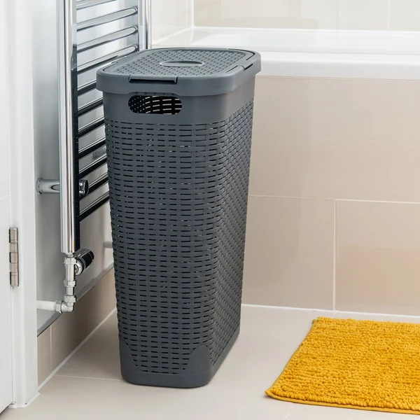 Addis 40 L Slimline Laundry Basket - Dark Grey