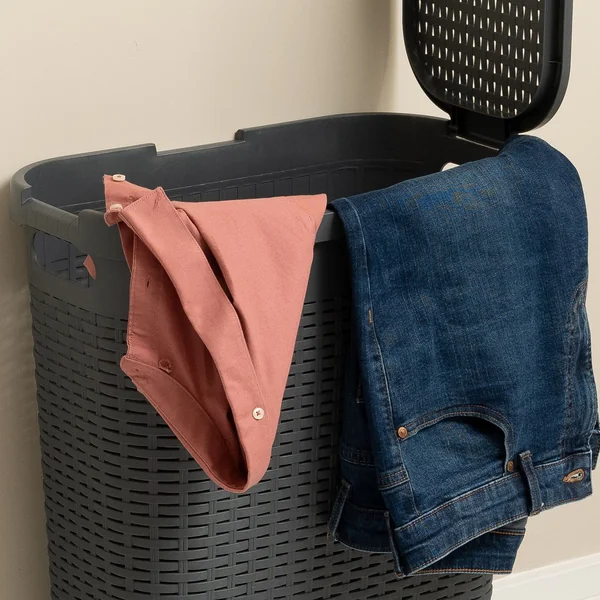 Addis 40 L Slimline Laundry Basket - Dark Grey