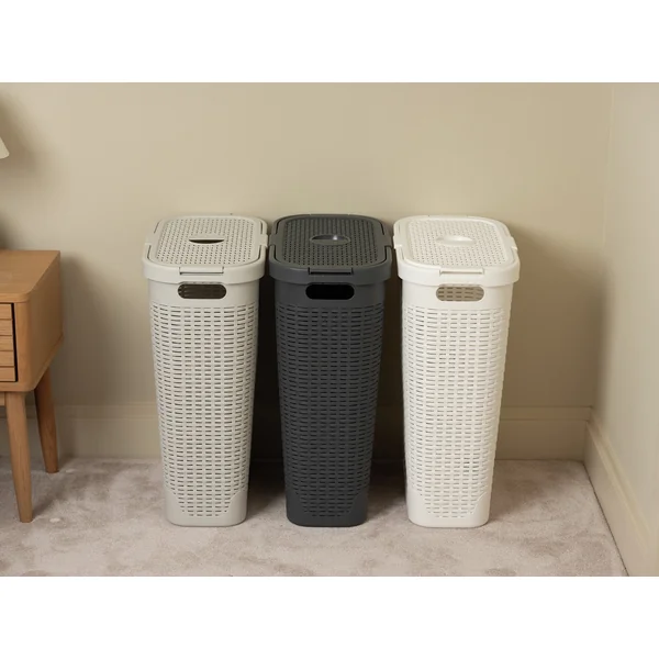 Addis 40 L Slimline Laundry Basket - Dark Grey