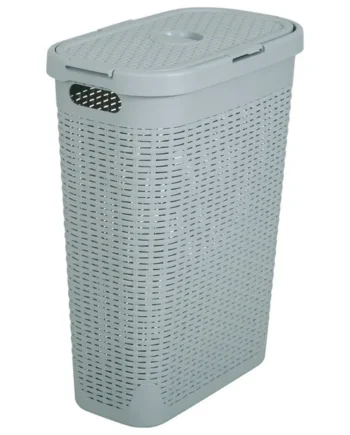 Addis 40 L Slimline Laundry Basket - Light Grey