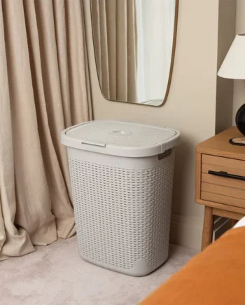 Addis Rattan 50 Litre Laundry Basket - Grey
