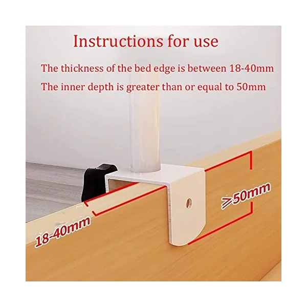Adjustable Bed Rail for Elderly Adults, clip-on Medical Bed Safety Rails, Bedside Fall Safe Prevention Grab Bar, Bed Assist Rail, for Student Dormitory pregnant women, disabled people