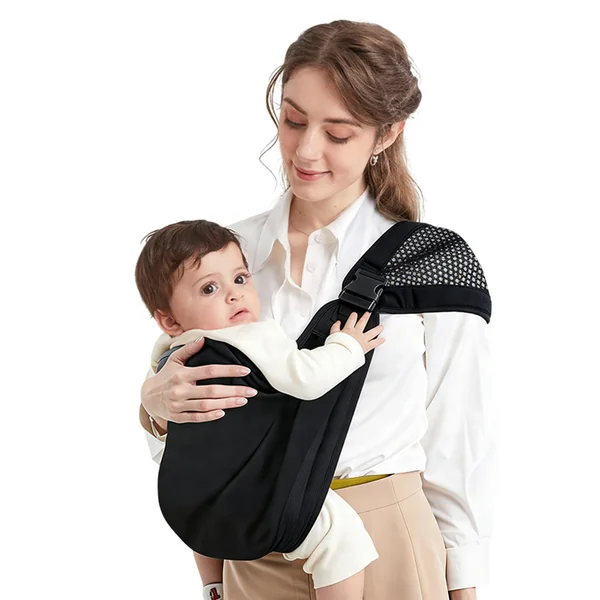 Adjustable Front & Back Baby Sling Carrier, Breathable for 0-36M | Fast In & Out, 300g Lightweight, 3.7 in Thick Shoulder Strap, Double Safety Buckle, Multi Carry Modes for Trip, Travel, Home