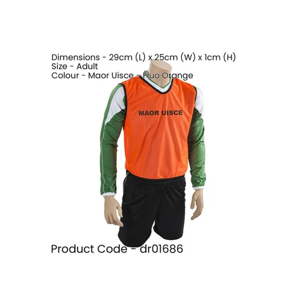 ADULT GAA Officials Bib - Maor Uisce Fluo Orange - Machine Washable Vest