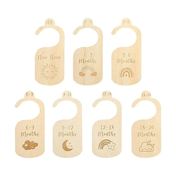 Adventure Baby Closet Dividers - Nursery Wooden Organizer by Month, Wardrobe Divider for Newborn Clothes with Separator