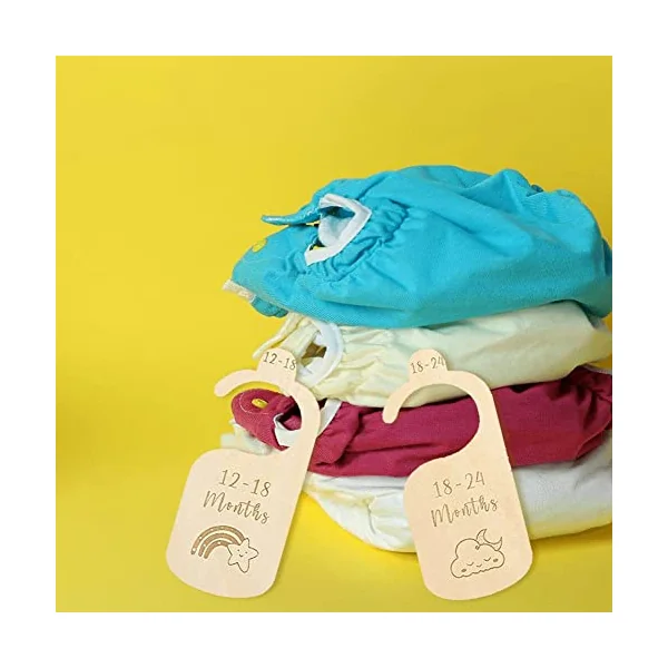 Adventure Baby Closet Dividers - Nursery Wooden Organizer by Month, Wardrobe Divider for Newborn Clothes with Separator