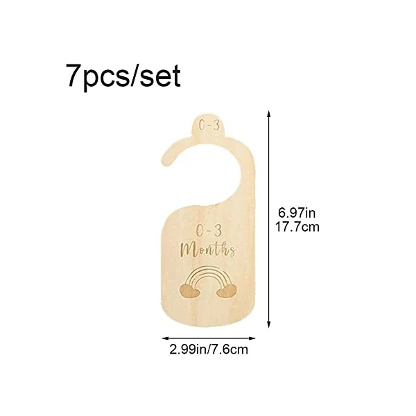 Adventure Baby Closet Dividers - Nursery Wooden Organizer by Month, Wardrobe Divider for Newborn Clothes with Separator
