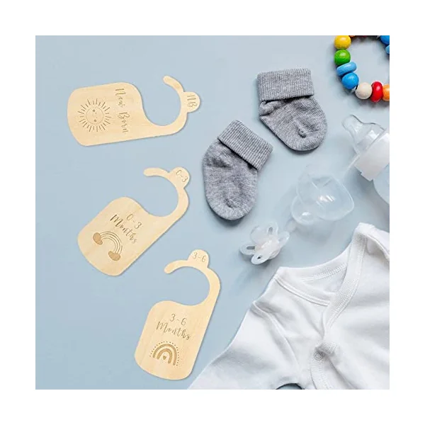 Adventure Baby Closet Dividers - Nursery Wooden Organizer by Month, Wardrobe Divider for Newborn Clothes with Separator