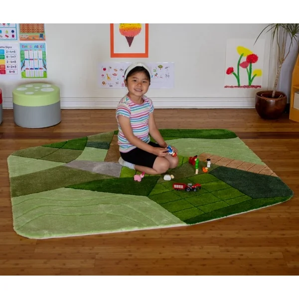 Aerial Landscape Super Deluxe Carved Carpet