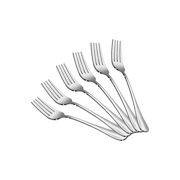 AEX 6-Piece Stainless Steel Dinner Fork Set, Mirror Polish, Strong, Durable Forks for Everyday and Formal Dining Use