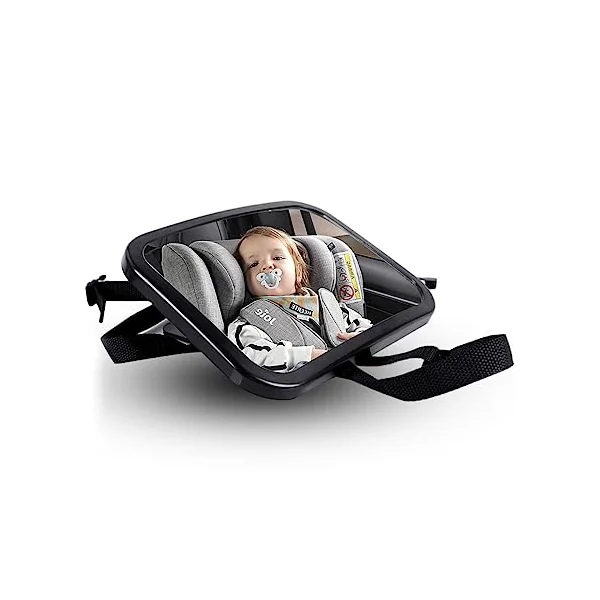 AICEL Baby Car Mirror, Safety Rear Facing Car Seat Mirror for Infant with Extra Wide Clear View, Wide View Shatterproof Adjustable Automotive Mirror, Drive Safe and Monitor Your Child Easily