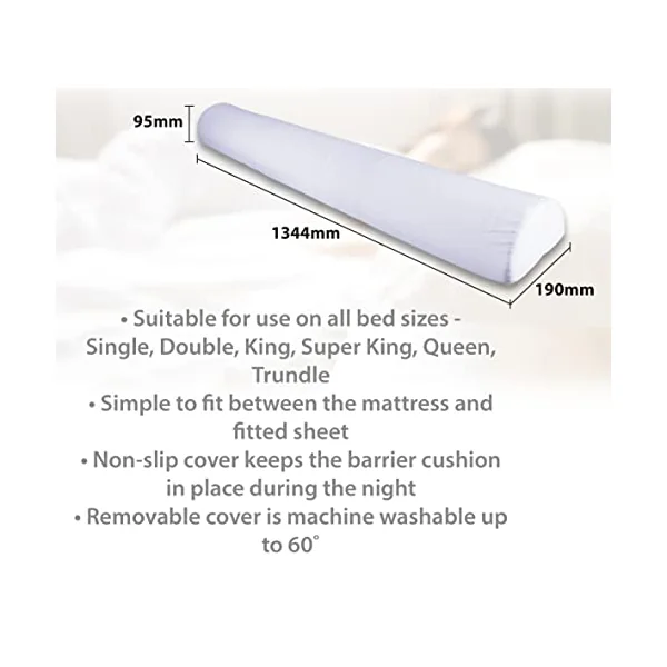 Aidapt Anti-Fall Safety Barrier for Beds.Adult,Elderly,Toddler,Children,Non-Slip Cover, PU Foam,Washable Cover,Safety,Multi Use,Travel Use,Portable,Bed Rail Bumper,Easy to Fit,Ideal for visiting guest
