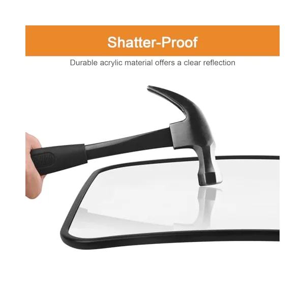 AiQInu Car Mirror Baby Rear View, Baby Car Mirror for Back Seat, 100Percent Shatterproof Car Baby Mirror, Adjustable Straps, Essentials for Newborn and Baby Safety, Schwarz
