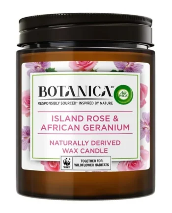 Airwick Botanica Candle 205g - Island Rose & African Geranium