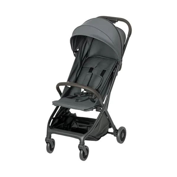 AIYAPLAY Baby Stroller Foldable Adjustable Seat from Birth 6.3kg Dark Grey | Travel Pushchair, 5-Point Harness, Canopy, All Wheels Suspension, Storage Basket, Lightweight & Compact, to 3 Years