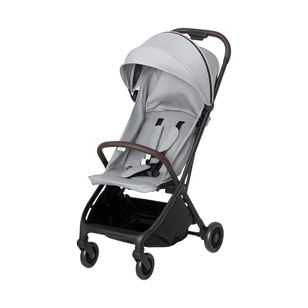 AIYAPLAY Baby Stroller Foldable Adjustable Seat from Birth 6.3kg Light Grey | Travel Pushchair, 5-Point Harness, Canopy, All Wheels Suspension, Storage Basket, Lightweight & Compact, to 3 Years