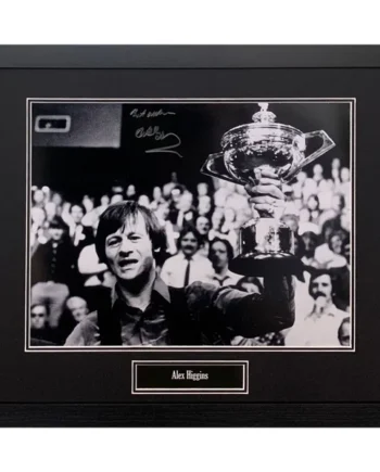 Alex Higgins Signed Framed Football Photograph