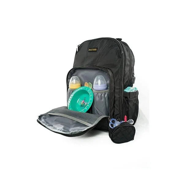 ALF & BON | Luxury baby changing bag, Baby Bag for Mums and Dads On-the-Go. featuring USB Charging Port, Insulated Pockets for Bottles, Waterproof Compartment, Anti-Theft Pocket & changing Matt.
