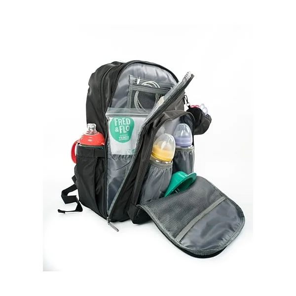 ALF & BON | Luxury baby changing bag, Baby Bag for Mums and Dads On-the-Go. featuring USB Charging Port, Insulated Pockets for Bottles, Waterproof Compartment, Anti-Theft Pocket & changing Matt.