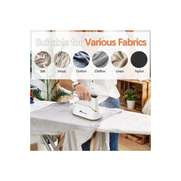 Alivio 2 in 1 Steam Iron with 3 Level Steamer, Wet & Dry Portable Iron for Silk, Wool, Cotton, Chiffon, Linon (White)