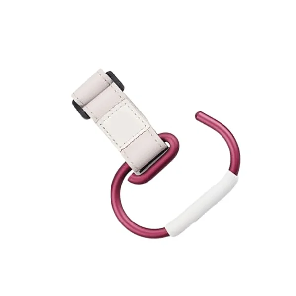 Aluminum Alloy Stroller Hook Clips White Baby Pushchair Hanger | Pu Finish, Bag Hanging Use, Rollators and Carts, Simple Design for Organizing Belongings
