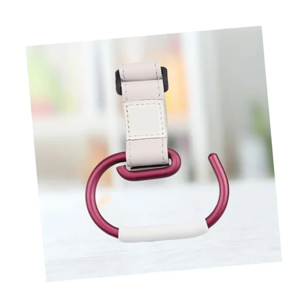 Aluminum Alloy Stroller Hook Clips White Baby Pushchair Hanger | Pu Finish, Bag Hanging Use, Rollators and Carts, Simple Design for Organizing Belongings