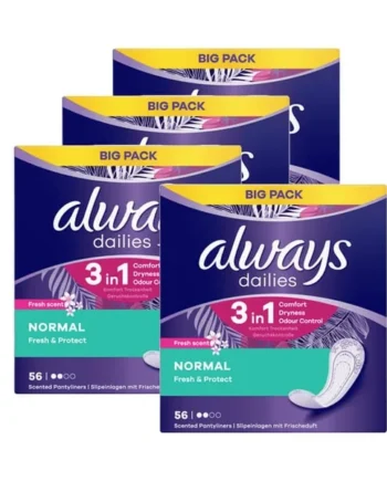 Always Panty Liner Fresh & Protect Normal 56 Pack x4
