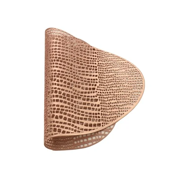 AMDXD Pack of 10 Vintage Place Mats PVC Hollow Water Drop Pattern Boho Washable Place Mats Square for Kitchen Restaurant Hotel Rose Gold 30 x 42 cm