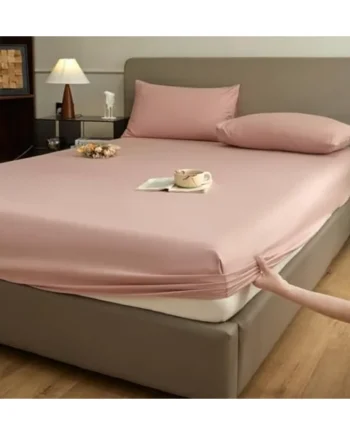 AMDXD Rose Bed Sheet 200 x 220 cm Protection, Fitted Sheet Topper Plain Wrinkle Resistant and Fading, Cotton Bed Sheet Cover for Box Spring Bed and Water Bed