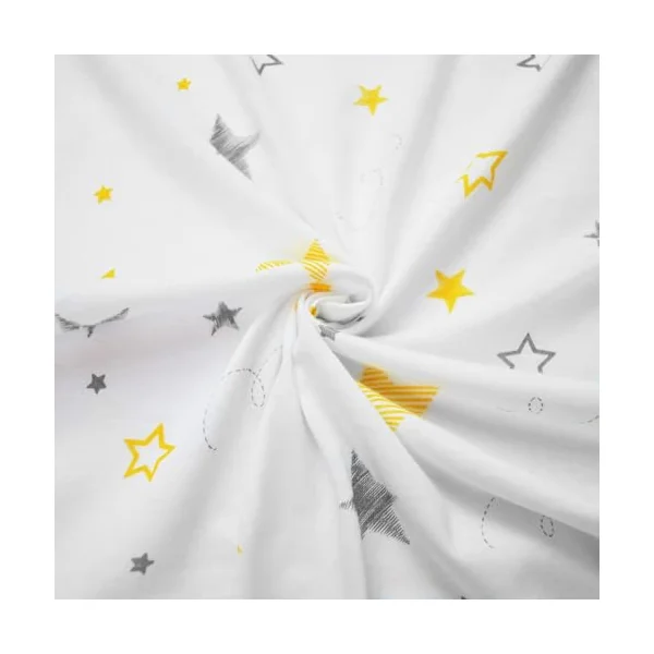 American Baby Company 3 Pack 100% Natural Cotton Fitted Crib Sheets, 52" x 28" Standard Size, Soft Breathable Hypoallergenic Toddler Bed Sheets, Yellow Star/Yellow/Gray, Neutral for Boys & Girls