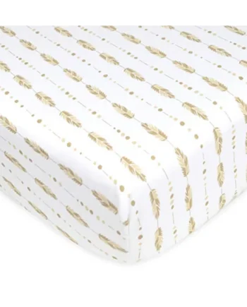 American Baby Company Fitted Crib Sheet 28" x 52", Soft Breathable Neutral 100% Cotton Jersey Sheet, Feather, for Boys and Girls, Fits Crib and Toddler Bed mattresses