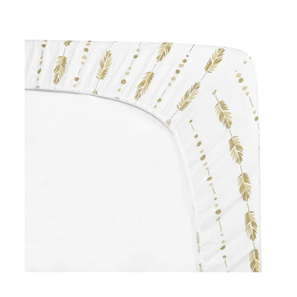 American Baby Company Fitted Crib Sheet 28" x 52", Soft Breathable Neutral 100% Cotton Jersey Sheet, Feather, for Boys and Girls, Fits Crib and Toddler Bed mattresses
