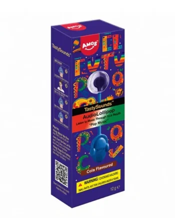 Amos Tasty Sounds Audio Lollipop 'Pop Music' 12g - Cola Flavour