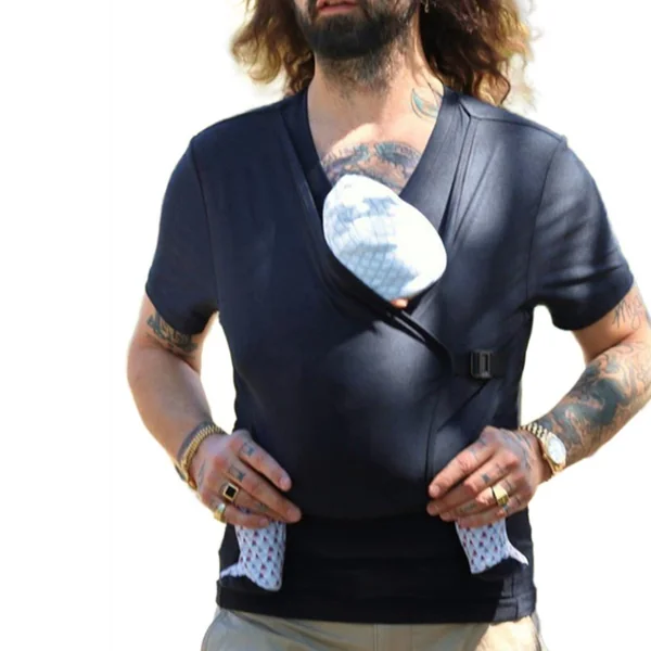 Amtopiyo Dad Kangaroo T-Shirt Mom Soothe Baby Wrap Carrier V Neck Short Sleeve Tank Tops