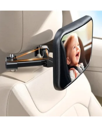 Anatec Baby Car Mirror, Car Seat Mirror for Rear Facing, Upgraded Safety Car Mirror for Infant Newborn with Hook Clip Design Non-Shaking Wide Crystal View Shatterproof Crash Tested Adjustable Easy