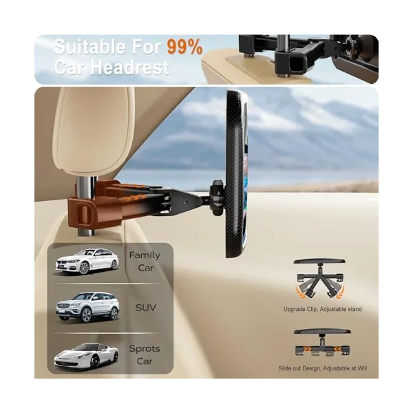 Anatec Baby Car Mirror, Car Seat Mirror for Rear Facing, Upgraded Safety Car Mirror for Infant Newborn with Hook Clip Design Non-Shaking Wide Crystal View Shatterproof Crash Tested Adjustable Easy