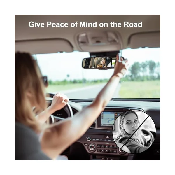 Anatec Baby Car Mirror, Car Seat Mirror for Rear Facing, Upgraded Safety Car Mirror for Infant Newborn with Hook Clip Design Non-Shaking Wide Crystal View Shatterproof Crash Tested Adjustable Easy
