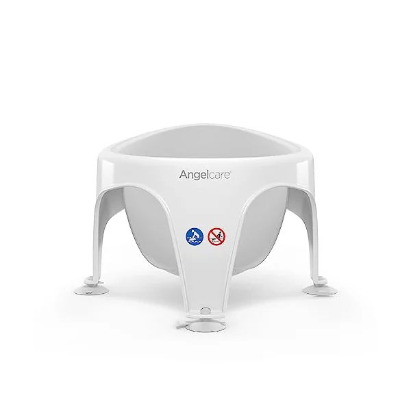 Angelcare - Baby Bath Seat - Soft Touch Support - Water Level Indicator - Fixation by Suction Cups - Grey