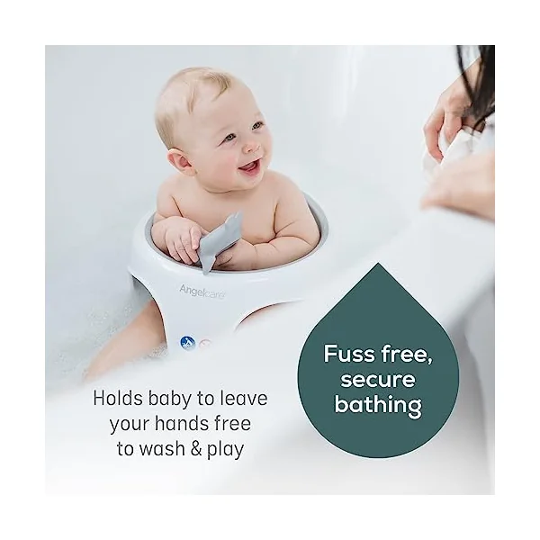 Angelcare - Baby Bath Seat - Soft Touch Support - Water Level Indicator - Fixation by Suction Cups - Grey