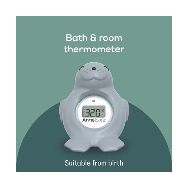 Angelcare Happy Seal Baby Bath Room Thermometer, GREY