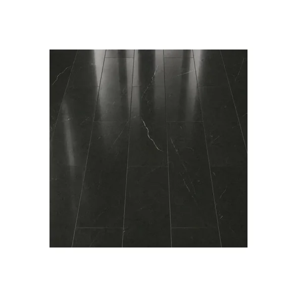 Anglo Flooring Marbra Vintage Black, Gloss Black Marble Tile Effect, Laminate Flooring, 8mm, 2.19m²
