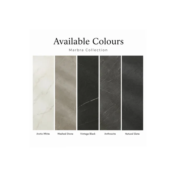 Anglo Flooring Marbra Vintage Black, Gloss Black Marble Tile Effect, Laminate Flooring, 8mm, 2.19m²