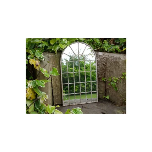 Annibells Large Arched Metal Window Distressed Mirror Home or Garden (17106)